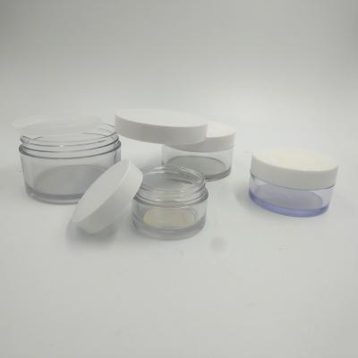 China Transparent Plastic Cream 50g Plastic Containers 4 Oz Cosmetic Jars With Lids for sale