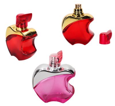 China 4 Oz Empty Hand Blown Glass Perfume Bottles Red Blue Apple Shape for sale