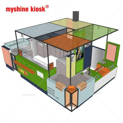 China Morden Myshine Customized Bubble Tea Kiosk Design Ice Cream Juice Mall Food Kiosk for sale