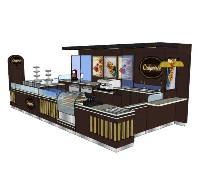 China Furniture Shopping Mall Customized Counter Cafe Design Fast Food Kiosk Bubble Tea Kiosk for sale