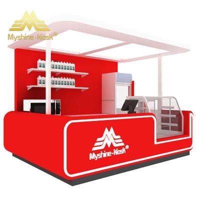 China PANEL Myshine kiosk milk tea shop counter design juice smoothie kiosks bubble tea kiosk for sale