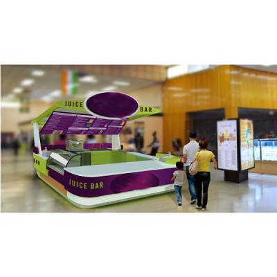 China Food kiosk for news store mall kiosk ideas for coffee milk tea stand bubble tea kiosk with juice bar design for sale