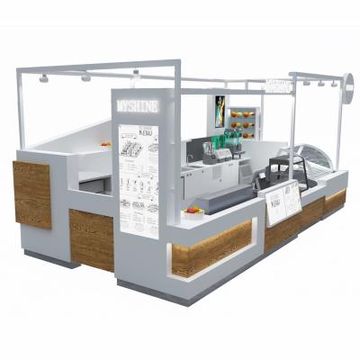 China Modern factory juice bar counter mall juice tea shop counter fruit juice kiosk for sale