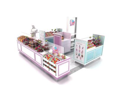 China PANEL Custom Hot Sale Candy Kiosk For Indoor Mall Sweats Display Kiosk Design for sale