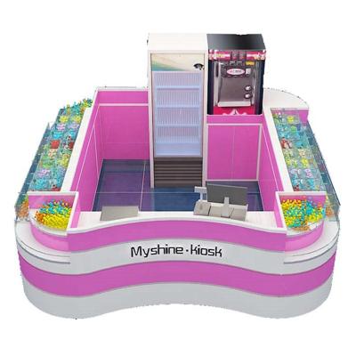 China Indoor pink display function style mall candy carts design ideas candy kiosk for sale for sale