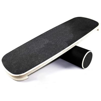 China Eco-friendly Wooden Round Yoga Balance Board Position Desk Shimmy Board Stability Rocker Workout Sports Padels for sale