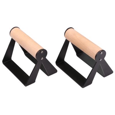 China Portable Wooden Parallettes Mini Bar Handstand Bars with Pump Handles Pump Bars for sale