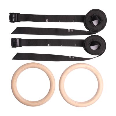 China Durable gymnastic rings with adjustable straps for strength training for sale