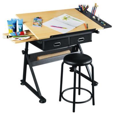 China (Size)Adjustable Adjustable Art Desk Station Study Table Art Craft Writing Table Drawing Desk for sale