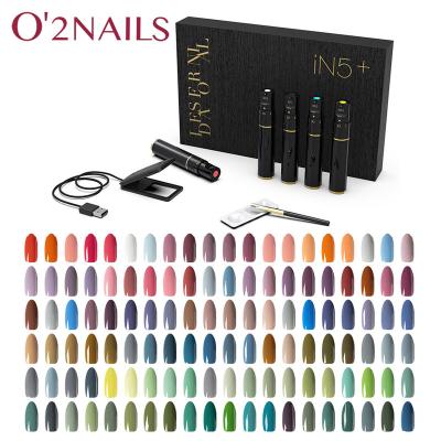 China Wholesale Nail Art Beauty O2NAILS 120 Colors Nail Gel Polish Set With UV Lamp CPSR Approved One Step Gel 3 In 1 Nail Polish Kit for sale