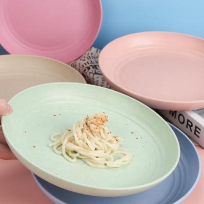 China Sustainable Nordic Style Kitchen Home Dinner Dishes Wheat Fiber Dishes Dish Sets for sale