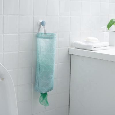 China Sustainable Reusable Hanging With Plastic Bag Holder Waterproof Wall Mount Grocery Kitchen Waste Organizer for sale