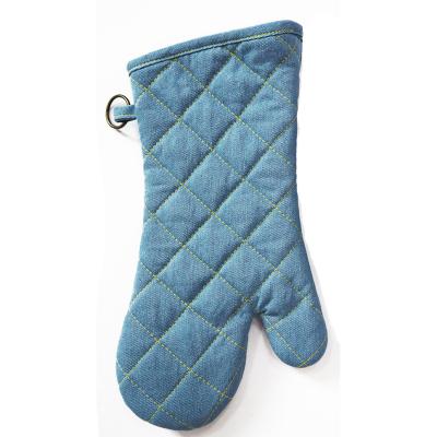 China Low MOQ Customized Heat Resistant Heat Resistant Oven Glove Cotton Denim Oven Glove for sale