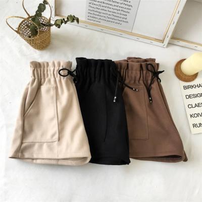 China SolidWomen's Fashion Women's Fashion Anti-wrinkle Thicka Elastic Color Solid Color Waist Thicka Shorts Loose Straight Pants for sale