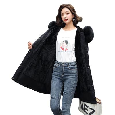 China 2022 Winter Viable Warm Hooded Parka Winter Jacket Fur Collar Padded Coat for sale