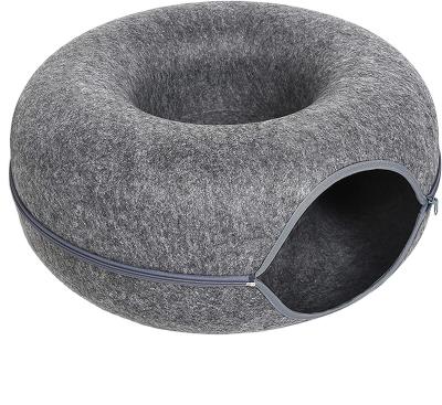 China Donut felt viable Four Seasons Cat Nest Cat Tunnel Bed available for sale