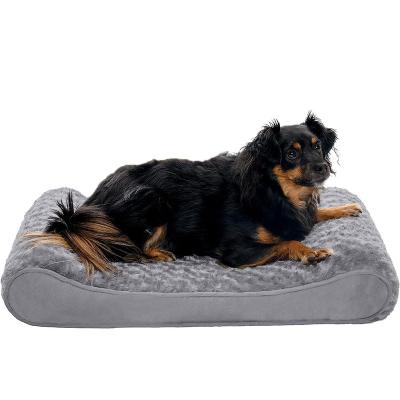 China Removable Cover Microvelvet Sofa Cutout Mattress Luxe Pet Bed With Removable Cover Orthopedic Dog Bed for sale