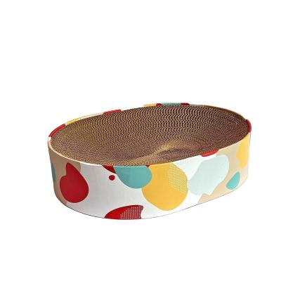 China Cat Scratcher Pad Oval Stocked for Cat Scratcher Lounge Cardboard Furniture Protection for sale