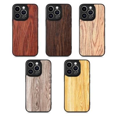 China Anti-fall Slim Soft Shell Mobile Phone Case Fit TPU Matte Camera Protector PU Wooden Pattern Shockproof for sale