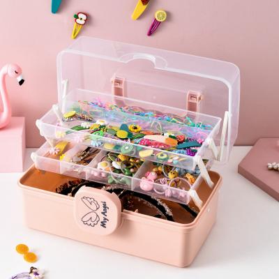 China Wholesale Portable Hair Accessories Storage Makeup Organizer Cosmetic Box For Girls for sale