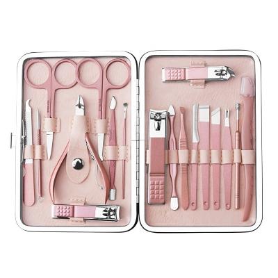 China Manicure Promo 18piece Stainless Steel Nail Clippers Cutter Nail Care Kit Manicure Set for sale