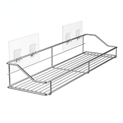 China Wall Mounted Type Bathroom Shelf Organizer Storage Kitchen Rack With Clear Traceless Adhesive for sale