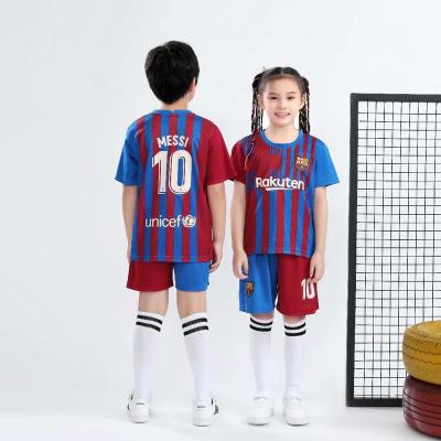 China Sets 2022 New Design Wholesale Custom Logo Kids Football Jersey Set Soccer Uniform for sale