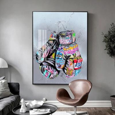 China Street Noise Waterproof Wall Art Picture For Home Graffiti Art Prints Posters Wall Painting Living Room Decor Boxing for sale