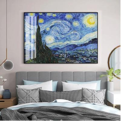 China Van Gogh Abstract Wall Art Waterproof Modern Home Decor Wall Picture Crystal Porcelain Painting for sale