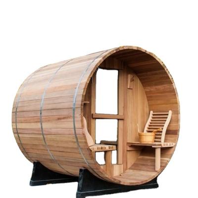 China Computer Control Panel Factory Price Canadian Red Cedar 6 Person Infrared Wood Sauna for sale