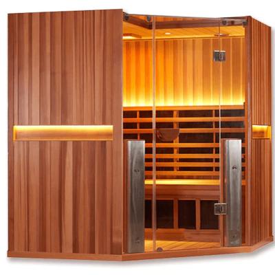 China Computer Control Panel Germany Quality Wholesale Price Far Infrared Hemlock 6 Person Sauna Room for sale