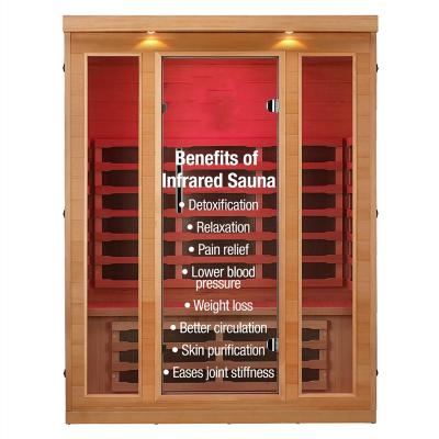 China 2022 Computer Control Panel Hot Sale Mini Solid Wooden Hemlock 4 Person Tunnel Infrared Dry Sauna for sale