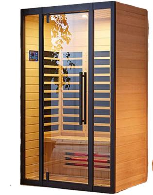 China Popular Canadian Hemlock 2 Person Full Computer Control Panel Low EMF Low Spectrum Infrared Carbon Sauna for sale