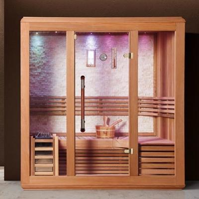 China High End Deluxe Cedar Hemlock Computer Control Panel 6 Person Sauna Room Accessories for sale