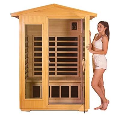 China 2022 New Design Hemlock Red Cedar 4 Person Computer Control Panel Indoor Sauna Room With S Chair for sale