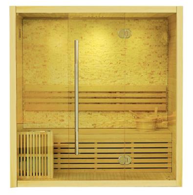 China Computer Control Panel Customization Hemlock Red Cedar 4 Person Traditional Sauna Cabin for sale