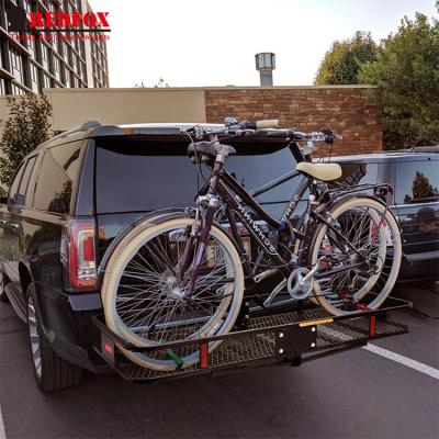 China REDFOX Universal Folding Hitch Mount Carrier Auto Steel Rear Basket for Cars/Trucks/SUV ​​ATV Hitch Cargo Carrier for sale