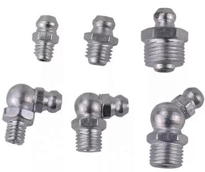 China ZINC manufacturing standard size steel grease nipple and fittings for sale