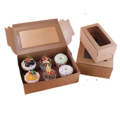 China Amazon Recyclable Hot Selling Logo Printing Custom Logo Kraft Paper Box Cookie Box Cake Packaging Paper Gift Box With PVC Window for sale