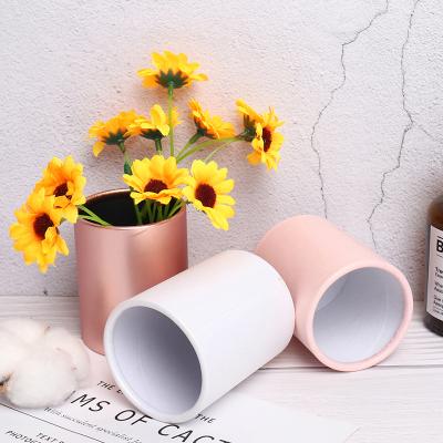 China New Arrival Fashion Design Mini Flower Packing Box Lid Hug Bucket Vase Replacement Florist Holiday Gift Storage Biodegradable Box for sale