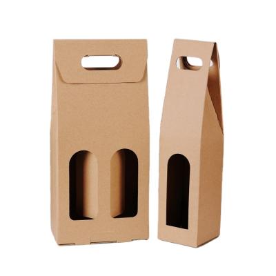 China Popular Recyclable Stylish High Quality Eco-friendly Recyclable Cardboard Box Kraft Paper Wine Box In Paper Packaging For 3 Bottles for sale