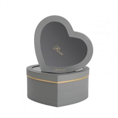 China Recyclable Cardboard Gift Box Flower Packaging Heart Shaped Hot Stamping Paper Box Florist Packaging Rose Gift Case Packing Box Flowerbox for sale