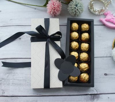 China Mix Style Chocolate Paper Box Biodegradable Black White Classic Commercial 10 Placed Valentine Gift Boxes Candy Boxes DIY Birthday Surprise Paper for sale