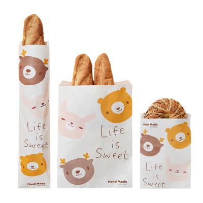 China 10Pcs/50Pcs Disposable Cookie Bread Wrapping Sheet Pattern Lamination Oil Proof Customized Food Grade Kraft Paper Bags Kitchen Favor for sale