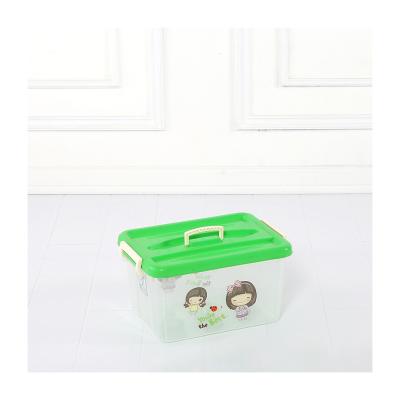 China High Stocked Cartoon Pattern Storage Box PP Professional Transparent Storage Box 345*245*165mm for sale