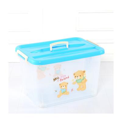 China Latest Design High Stocked Cartoon Pattern Storage Box PP Transparent Storage Box 615*440*360mm for sale