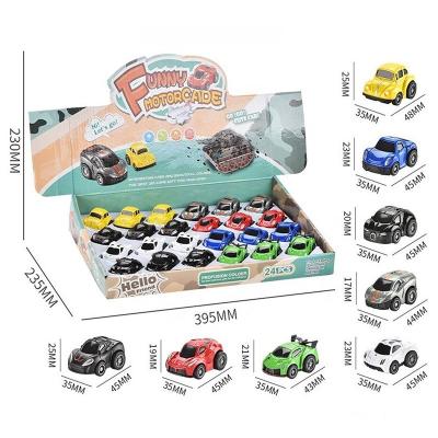 China Die Cast OEM Customized Wholesale Promotional 8 Asst'd 24 Pcs MINI Pull Back Action Die Cast Car Toys For Kids for sale