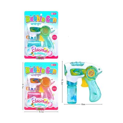 China Plastic OEM Customized Wholesale Plastic Colorful Carryover Space Bubble Shooter Gun With 2pcs 60ml Light And Bubble Soap For Kid Outdoor Play for sale