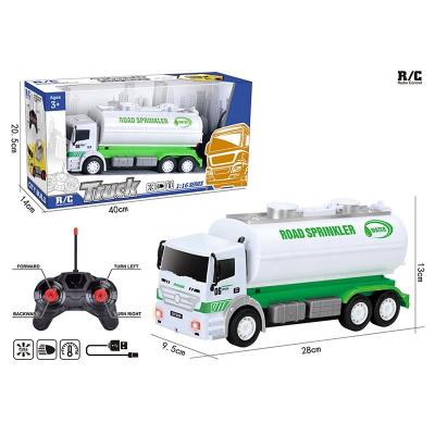 China RC Model OEM Customized Exquisite Hot Sale Plastic R/C Sanitation Truck Toys For Kids Use 1*3.7V and 2*AA Batteries for sale