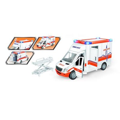 China Plastic OEM Customized Premium Design Plastic White Color Carry City Ambulance Toys With Light And Sound For Kids for sale